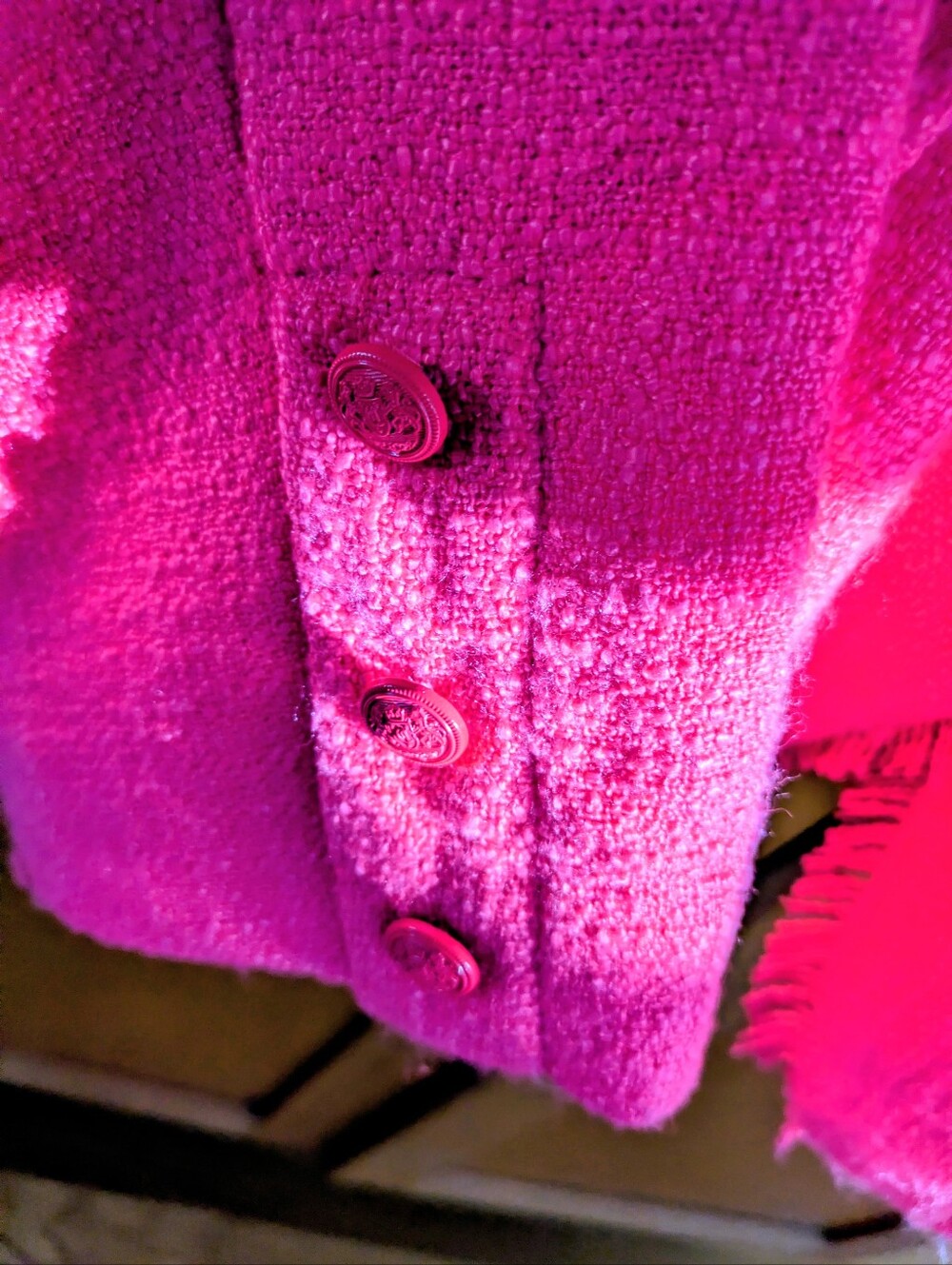 Steve Madden Pink Fringed Tweed Blazer - Picture 7 of 14